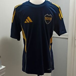 Adidas Navy & Yellow CABJ Boca Juniors Soccer Jersey Training Sz Small Preloved